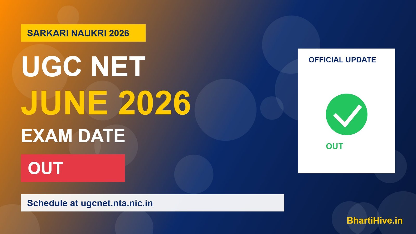 UGC NET June 2026 Exam Date OUT — Check Schedule